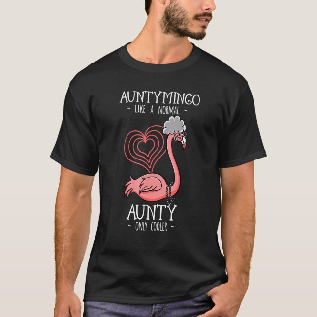Camiseta Auntymingo Tía de la tía Flamingo (Anverso)