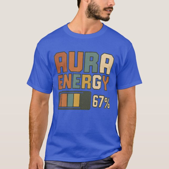 Camiseta Aura Energy 67 Meme Gracioso Gen Alpha Jerga Retro (Anverso)