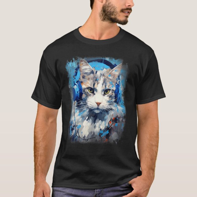 Camiseta Auricular de gato rave EDM ragamuffin (Anverso)