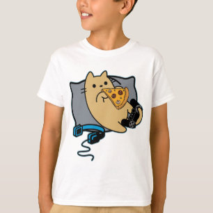 Camiseta Auricular y almohadilla para gato Pizza Eating Gam