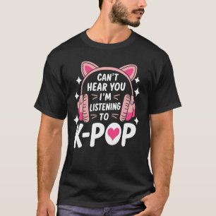Camiseta Auriculares Amante de KPOP Gato Regalo Fan Gif Mús