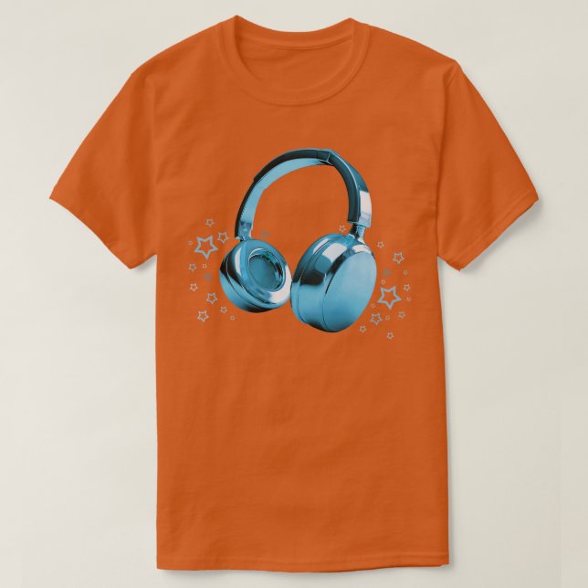 Camiseta Auriculares azules (Diseño del anverso)