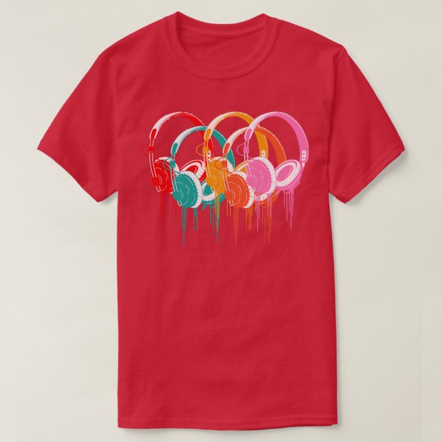 Camiseta Auriculares coloridos (Diseño del anverso)