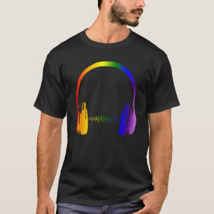 Camiseta Auriculares coloridos Fiesta arcoiris Techno Radio