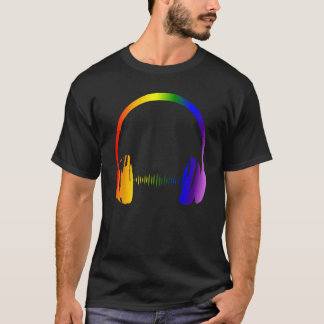 Camiseta Auriculares coloridos Fiesta arcoiris Techno Radio