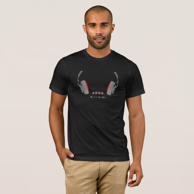 Camiseta Auriculares con botones de control de volumen de m (Anverso completo)