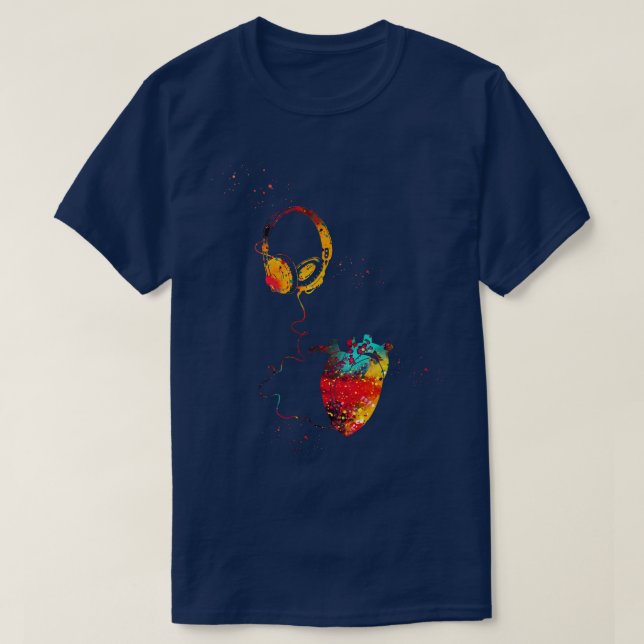 Camiseta Auriculares con corazón 1 (Diseño del anverso)