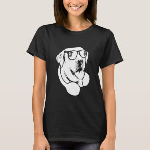 Camiseta Auriculares con gafas de sol de perro dueño de la 