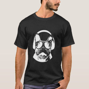 Camiseta Auriculares con gafas de sol de perro fiesta perro