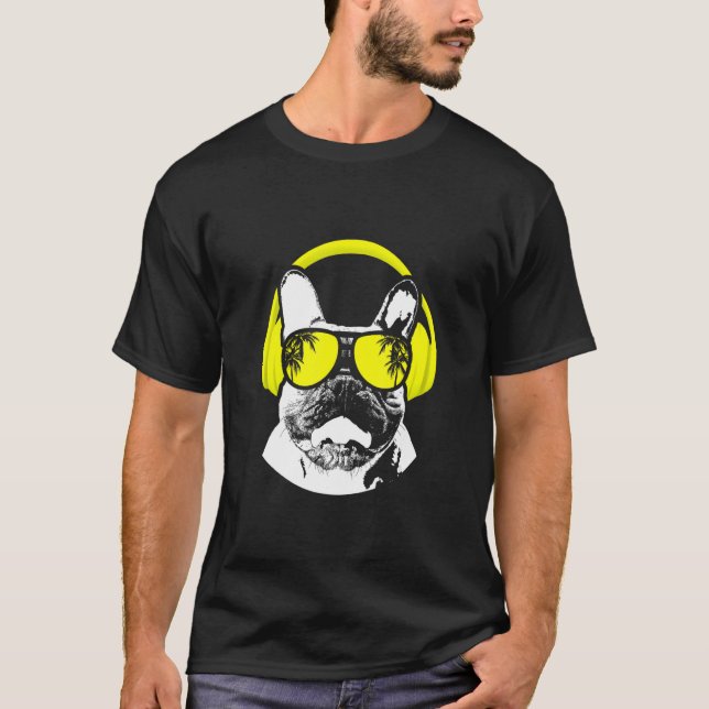 Camiseta Auriculares con gafas de sol fiesta perro de la mú (Anverso)