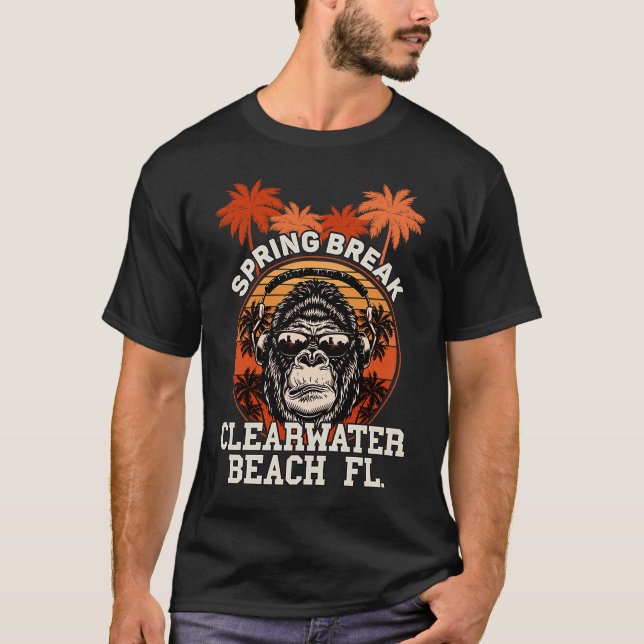 Camiseta Auriculares con gorila de la playa de aguas residu (Anverso)