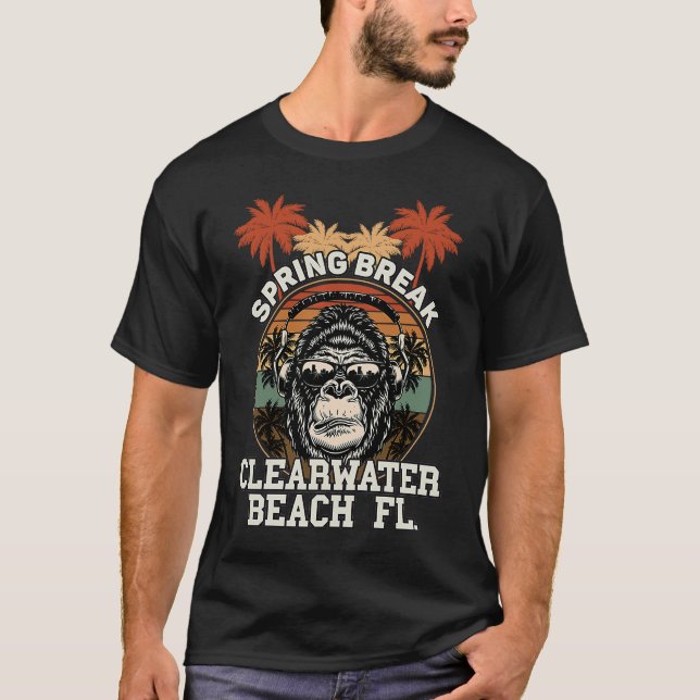 Camiseta Auriculares con gorila de la playa de aguas residu (Anverso)