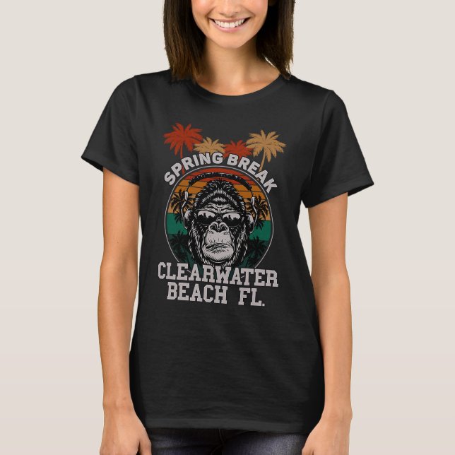 Camiseta Auriculares con gorila de la playa de aguas residu (Anverso)