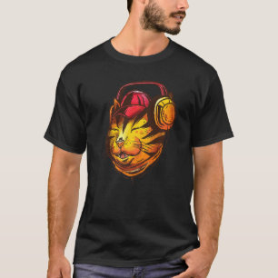 Camiseta Auriculares con micrófono Cat Cute Music Animal Dj