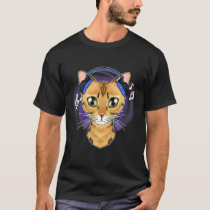 Camiseta Auriculares con micrófono para el gato bengalí