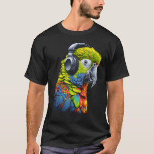 Camiseta Auriculares con música de loros Música Animal Parr
