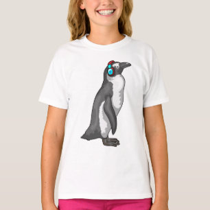 Camiseta Auriculares con música pingüino