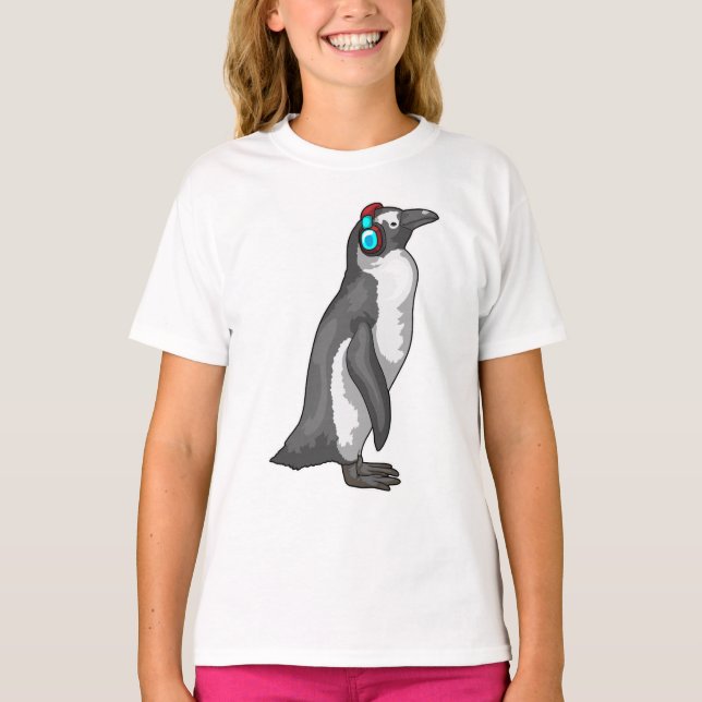 Camiseta Auriculares con música pingüino (Anverso)