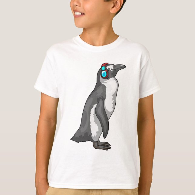 Camiseta Auriculares con música pingüino (Anverso)