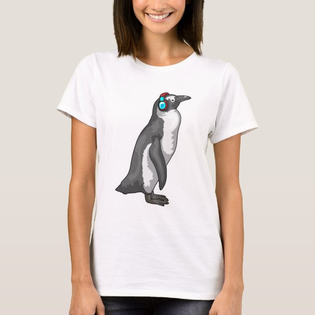 Camiseta Auriculares con música pingüino (Anverso)