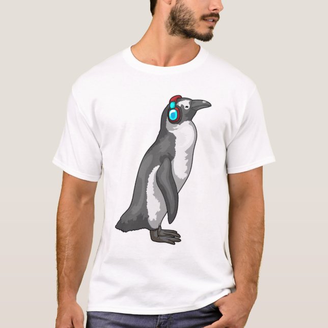 Camiseta Auriculares con música pingüino (Anverso)