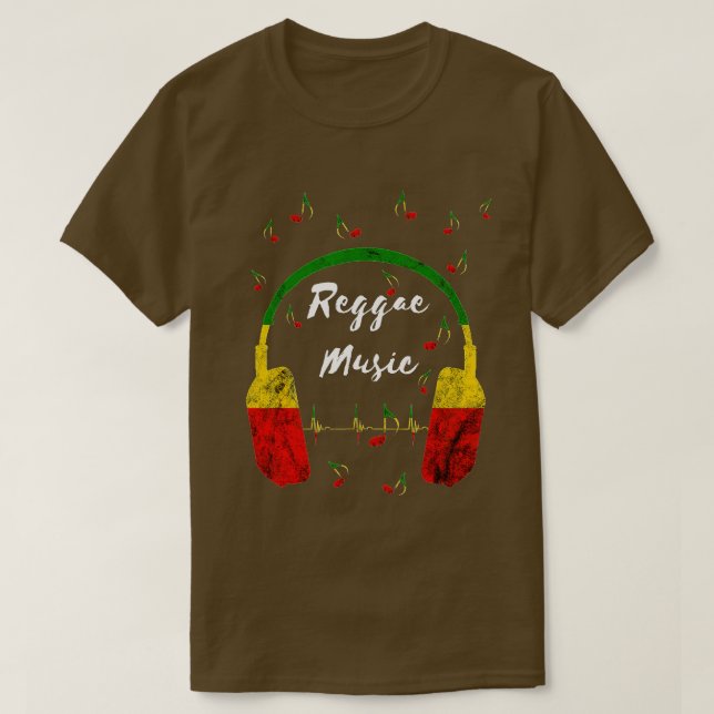 Camiseta Auriculares con música reggae Rastafari Rasta Hipp (Diseño del anverso)