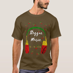 Camiseta Auriculares con música reggae Rastafari Rasta Hipp