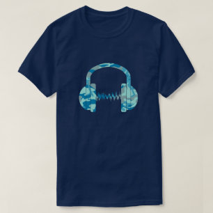 Camiseta Auriculares con patrón de camuflaje BlueBlast