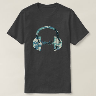 Camiseta Auriculares con patrón de camuflaje de invierno