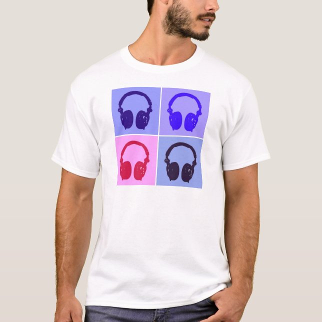 Camiseta Auriculares de arte pop (Anverso)
