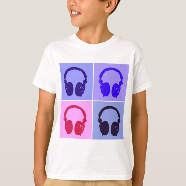 Camiseta Auriculares de arte pop (Anverso)