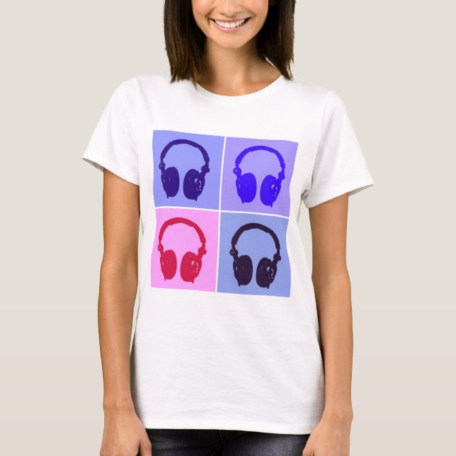 Camiseta Auriculares de arte pop (Anverso)