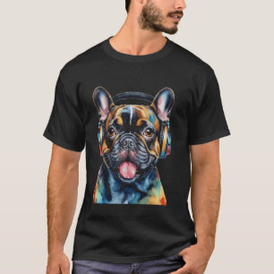 Camiseta Auriculares de Bulldog Francés Perro Frenchie Impr