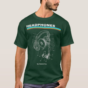 Camiseta Auriculares de DJ Vista explosiva Jockey de disco