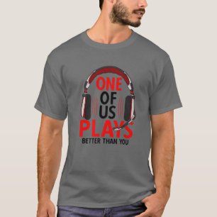 Camiseta Auriculares de gamer   Cita de videojuego   Juega 