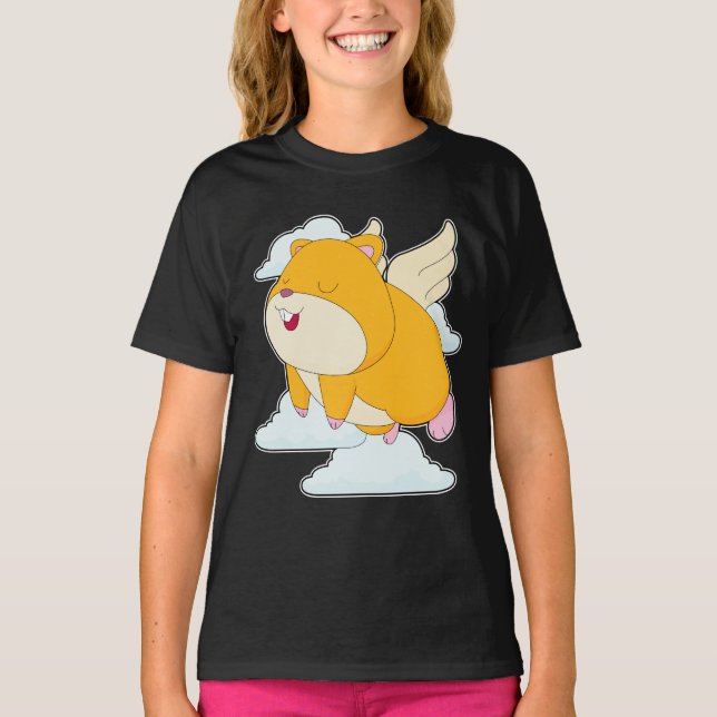 Camiseta Auriculares de Hamster Angel Nubes (Anverso)