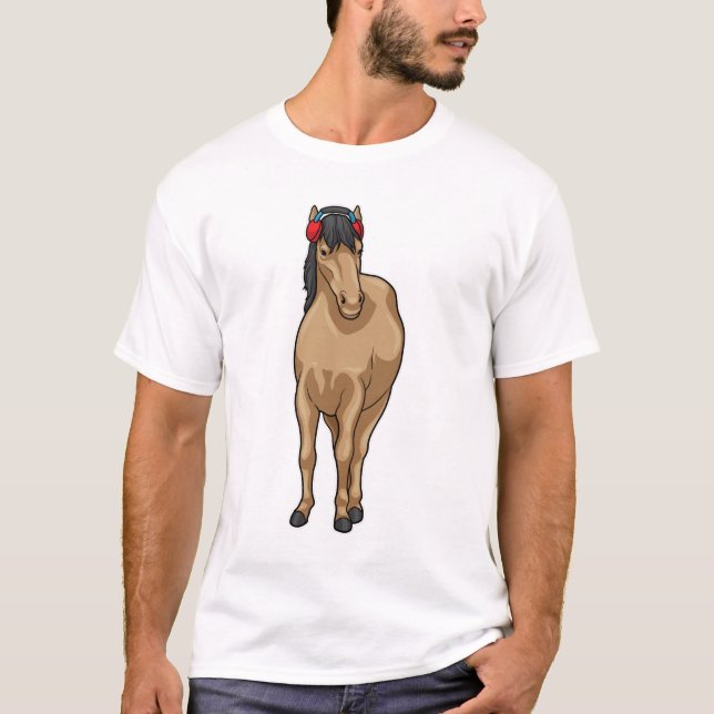 Camiseta Auriculares de música de caballos (Anverso)