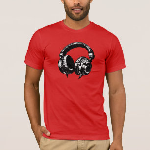 Camiseta Auriculares de Música DJ Fiesta de Cumpleaños