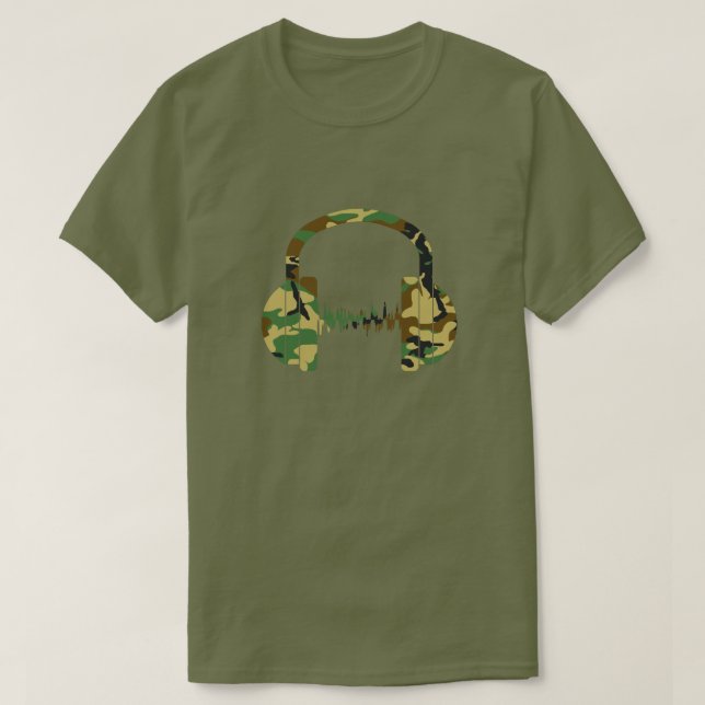 Camiseta Auriculares de patrón de curso de verano (Diseño del anverso)