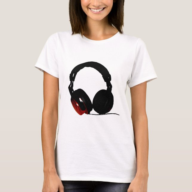 Camiseta Auriculares de Pop Art (Anverso)