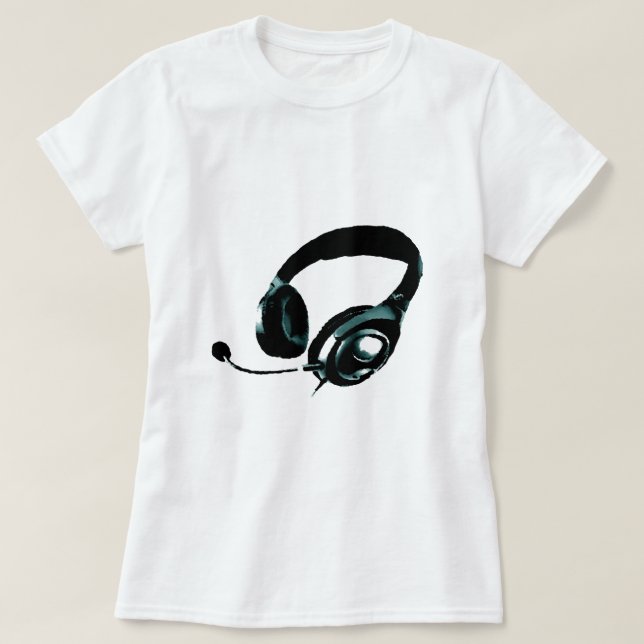 Camiseta Auriculares de Pop Art (Diseño del anverso)