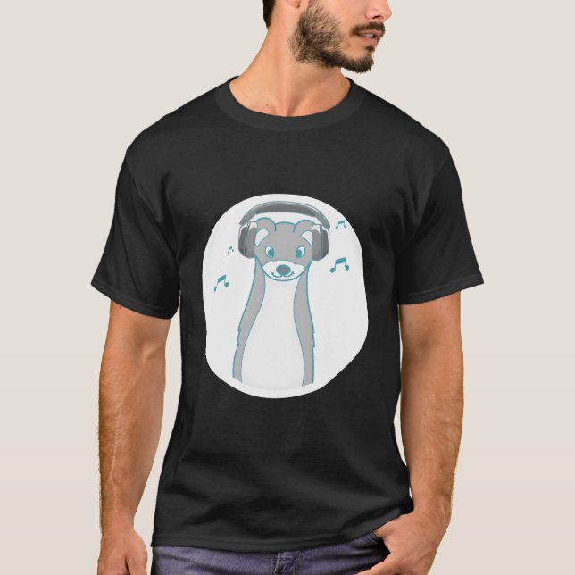 Camiseta Auriculares de Weasel Forest Animal Music (Anverso)
