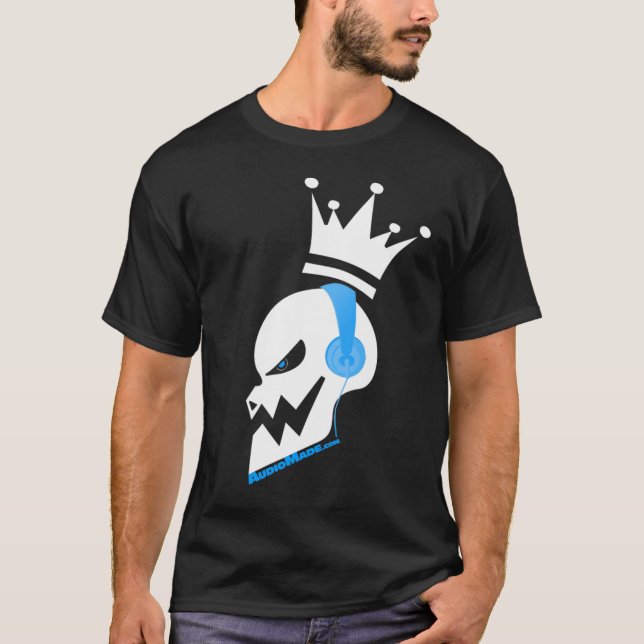 Camiseta auriculares del cráneo de la música (Anverso)