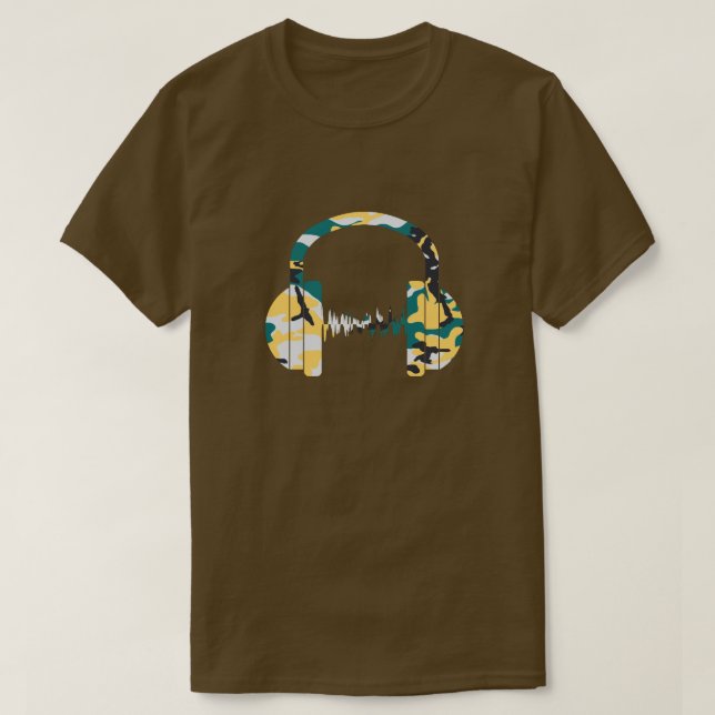 Camiseta Auriculares del patrón Lakeside Camo (Diseño del anverso)
