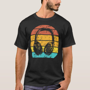 Camiseta Auriculares Dj Retro Productor De Música