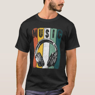 Camiseta Auriculares Dj Retro Productor De Música