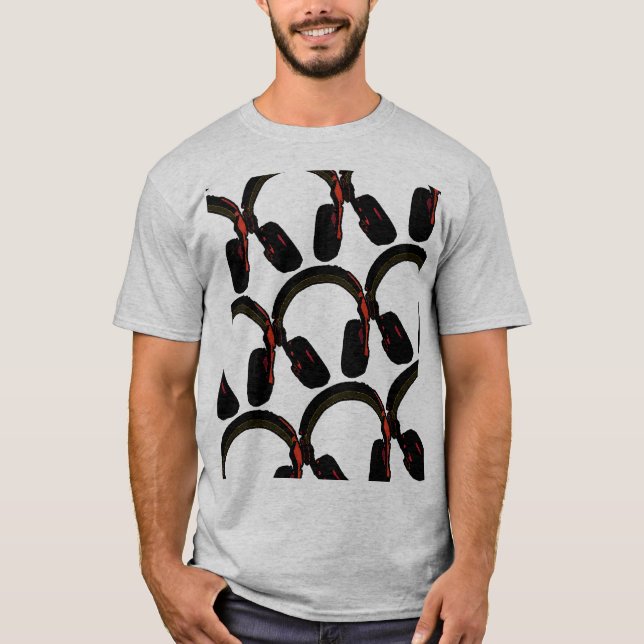 Camiseta auriculares djs música (Anverso)
