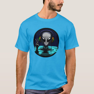 Camiseta Auriculares extranjeros que dan una señal de paz