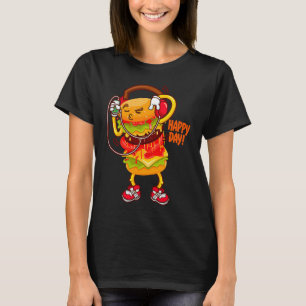 Camiseta Auriculares Hamburger Auriculares Música Comida rá