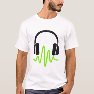 Camiseta Auriculares modernos con gráfico de ondas sonoras